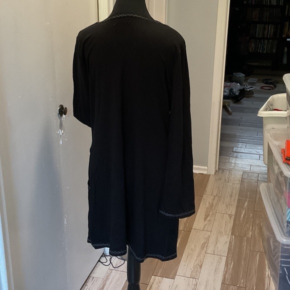 P387. Max Studio Elegant Black Long Sleeve Dress |L - Picture 3 of 8